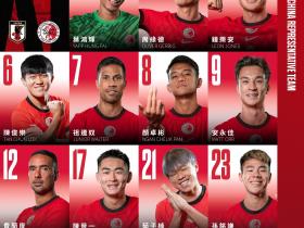 中国香港队派出5名中超球员首发，安永佳、陈晋一在列